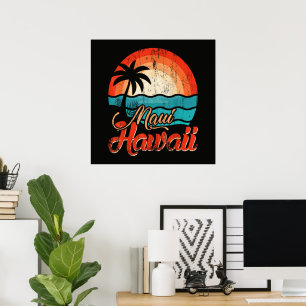 Palm Trees Hawaiian Beach Poster