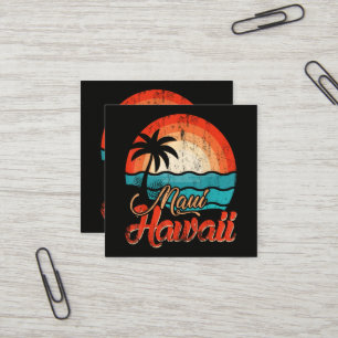 Palm Trees Hawaiian Beach Square Business Card