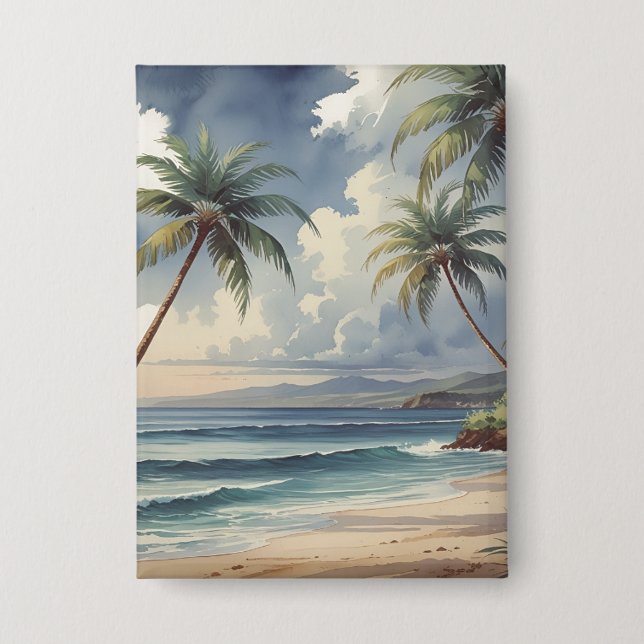 Palm Trees Hawaiian Travel Honolulu Blue Sea (Front)