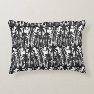 Palm Trees in a Black and White Silhouette Effect Decorative Cushion