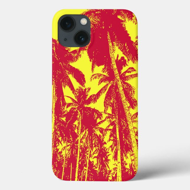Palm Trees in a Posterised Design Case-Mate iPhone Case (Back)