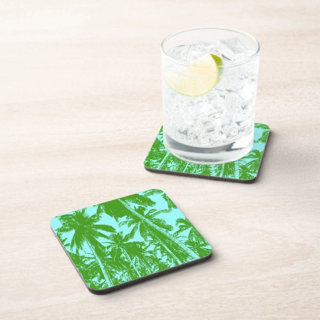 Palm Trees in a Posterised Design Coaster (Right Side)