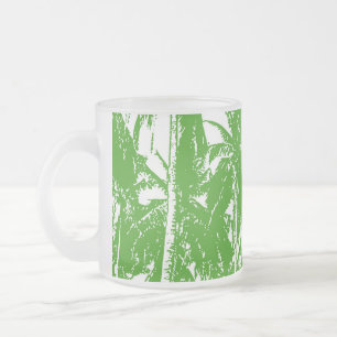 Palm Trees in a Posterised Design Frosted Glass Coffee Mug