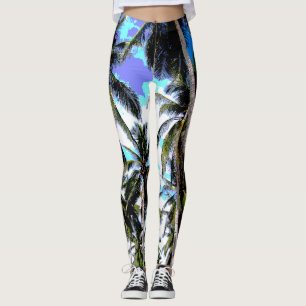 Palm Trees in a Posterised Design Leggings