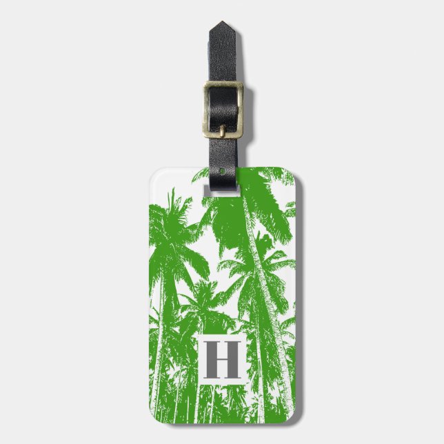 Palm Trees in a Posterised Design Luggage Tag (Front Vertical)