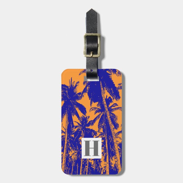 Palm Trees in a Posterised Design Luggage Tag (Front Vertical)