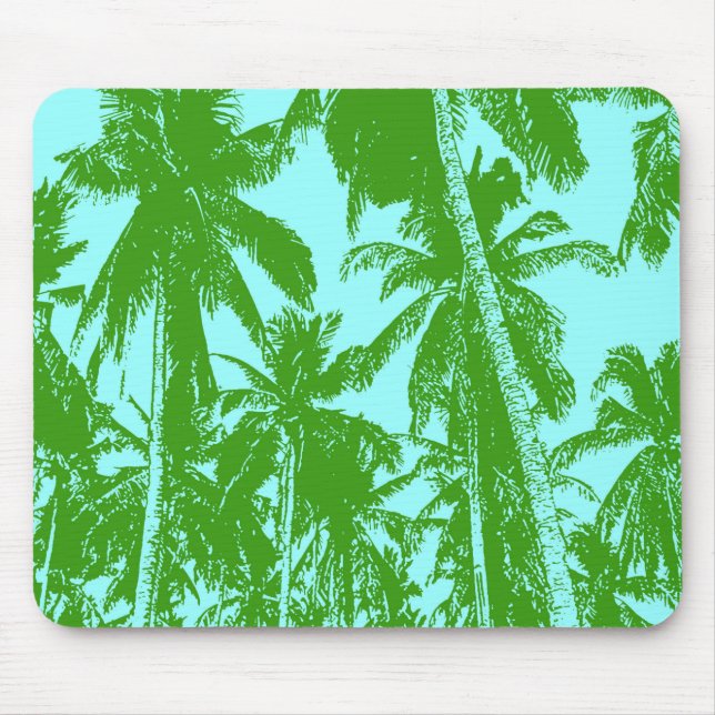 Palm Trees in a Posterised Design Mouse Mat (Front)