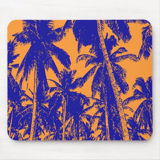 Palm Trees in a Posterised Design Mouse Mat (Front)