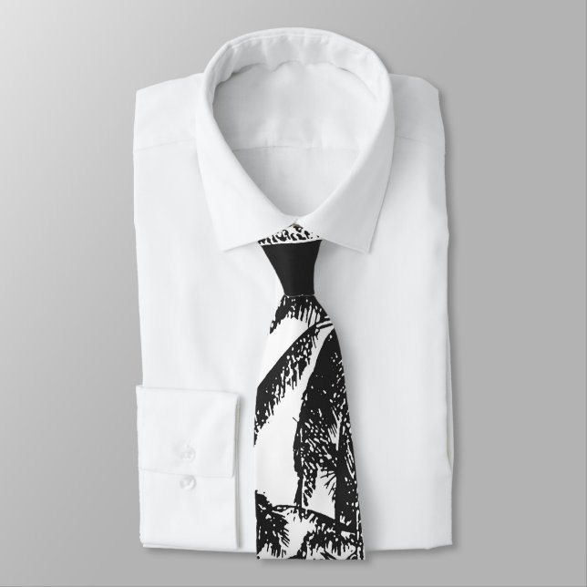Palm Trees in a Posterised Design Tie (Tied)