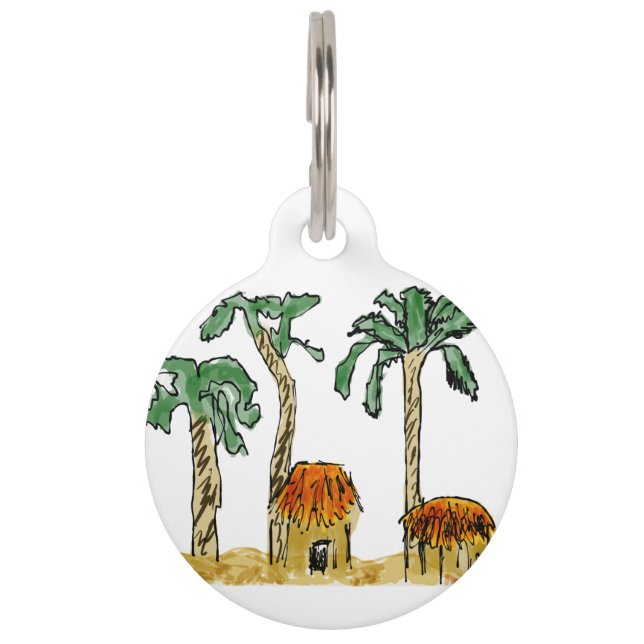 Palm Trees in Paradise Pet Tag (Front)