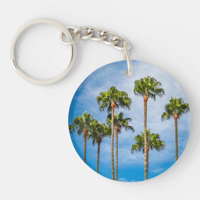 Palm Trees in San Diego, California Key Ring (Front)