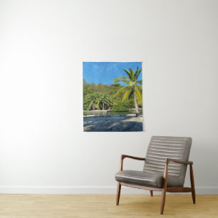 Palm Trees in Zihuatanejo, Mexico Tapestry