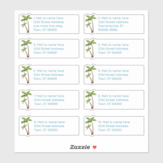 Palm Trees Individual Address Mailing Labels
