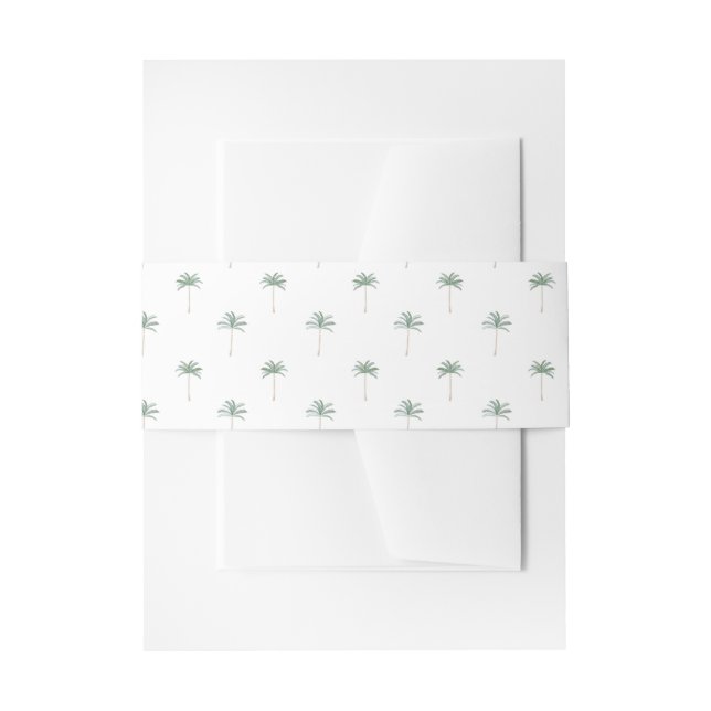Palm Trees Invitation Belly Band (Front Example)