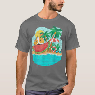 Palm Trees Island Beach Summer Funny Guinea Pig Wa T-Shirt