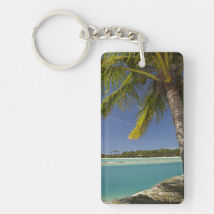 Palm trees & lagoon, Musket Cove Island Resort Key Ring
