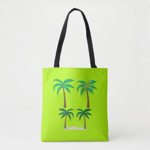  Palm Trees,  Lime Green Summer Tote Bag