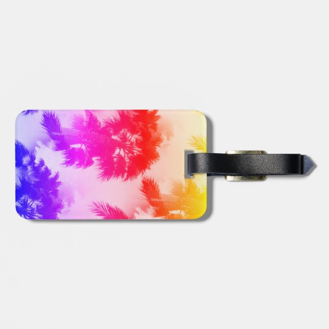 Palm trees luggage tag (Back Horizontal)