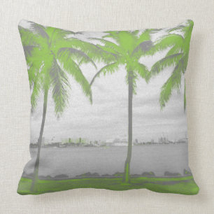 Palm Trees Miami, Florida Green Cushion