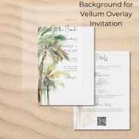 Palm Trees Modern Vellum Background Wedding