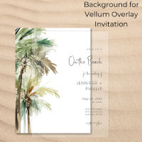 Palm Trees Modern Vellum Background Wedding