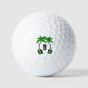 Palm Trees Monogram Golf Balls