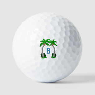 Palm Trees Monogram Golf Balls