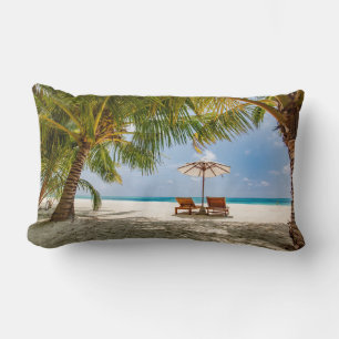 Palm Trees   Moody Sky Lumbar Cushion