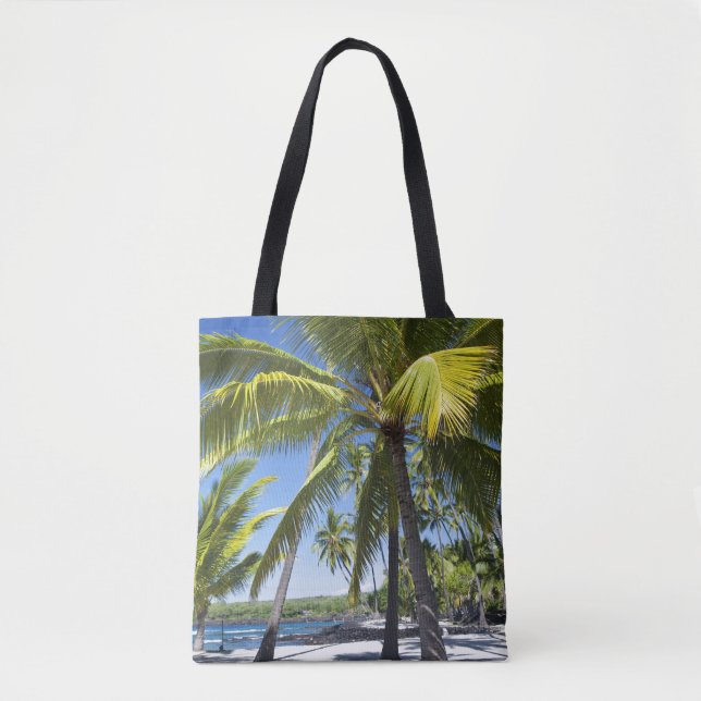 Palm trees, National Historic Park Pu'uhonua Tote Bag (Front)