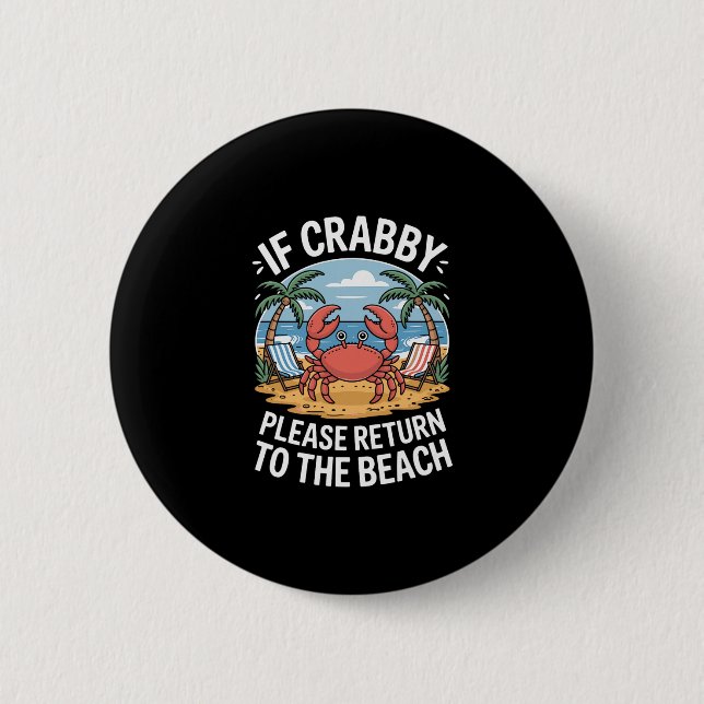 Palm Trees Ocean Crab Crab  6 Cm Round Badge (Front)