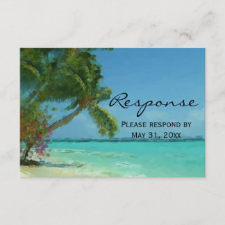 Palm Trees Ocean Destination Wedding RSVP