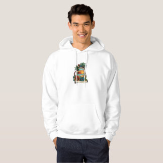 Palm trees ocean waves tattoo art hoodie