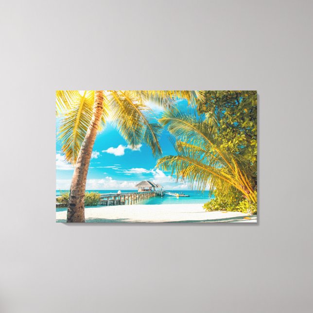 Palm Trees on A Beautiful Sunset Canvas Print (Front)