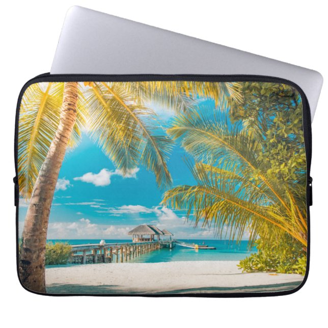 Palm Trees on A Beautiful Sunset Laptop Sleeve (Front)