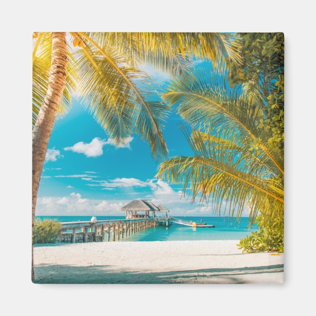 Palm Trees on A Beautiful Sunset Magnet (Front)