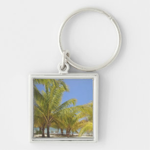 Palm Trees on a Honduras White Sand Beach Key Ring