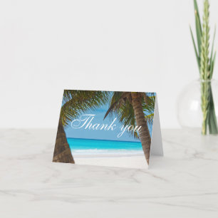 Palm Trees On Beach Wedding Thank You Cards