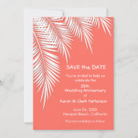 Palm Trees on Living Coral SAVE THE DATE