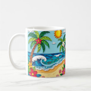 Palm Trees on the Beach  Coffee Mug