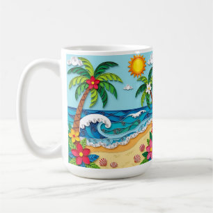 Palm Trees on the Beach  Coffee Mug