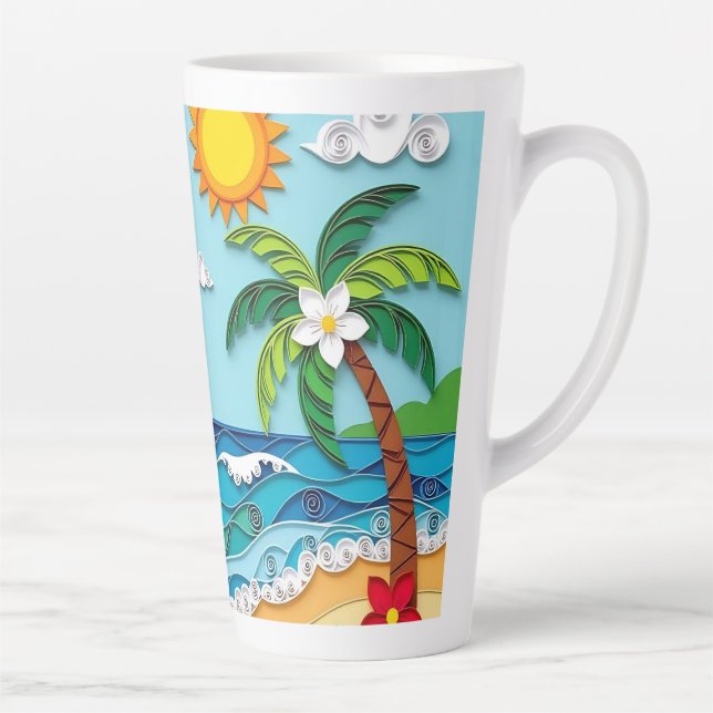 Palm Trees on the Beach  Latte Mug (Right)