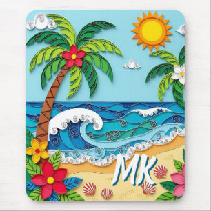 Palm Trees on the Beach Personalised Mouse Mat