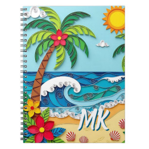 Palm Trees on the Beach Personalised Notebook