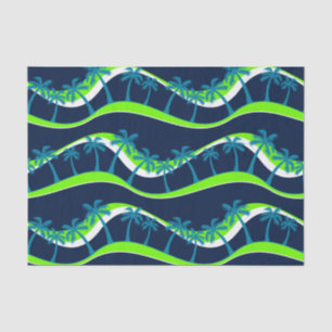 Palm trees on waves tissue paper