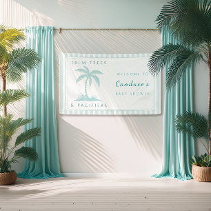 Palm Trees Pacifiers Coastal Baby Shower Welcome Banner