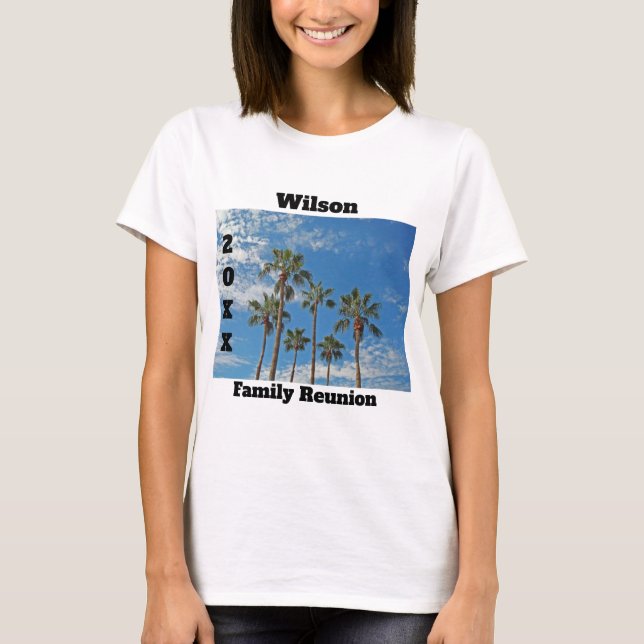 Palm Trees Paradise Family Reunion Keepsake T-Shirt (Front)