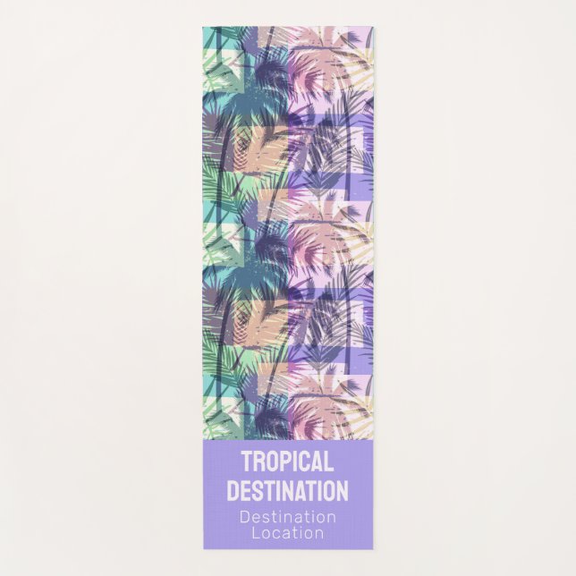 Palm Trees Pattern custom text Yoga Mat (Front)
