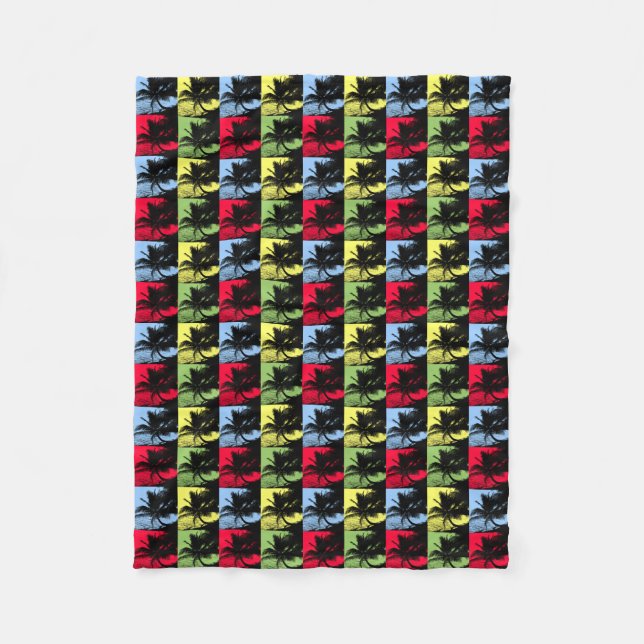 Palm Trees Pattern Fleece Blanket (Front)