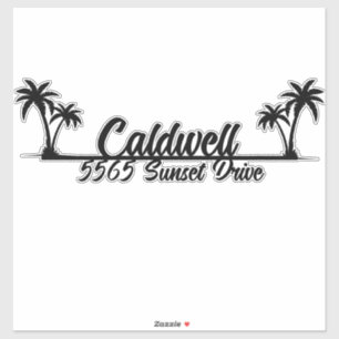 Palm Trees Personalised Address Mailbox Sticker