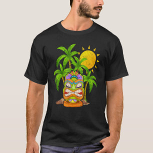 Palm Trees Polynesian Tiki Mask Hawaiian Statue To T-Shirt
